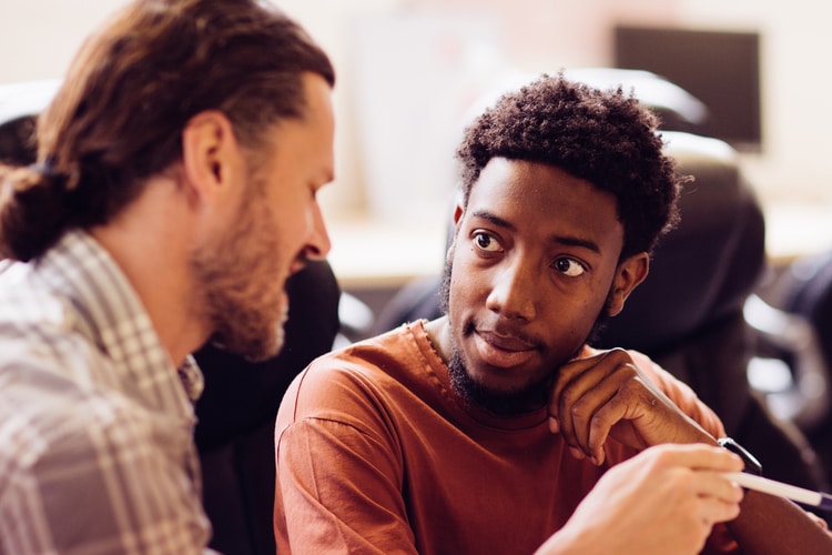 Shows a one to one stakeholder perceptions interview with a service user