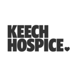 Keech's logo which features the words Keech and Hospice and a full stop replaced by a heart. 