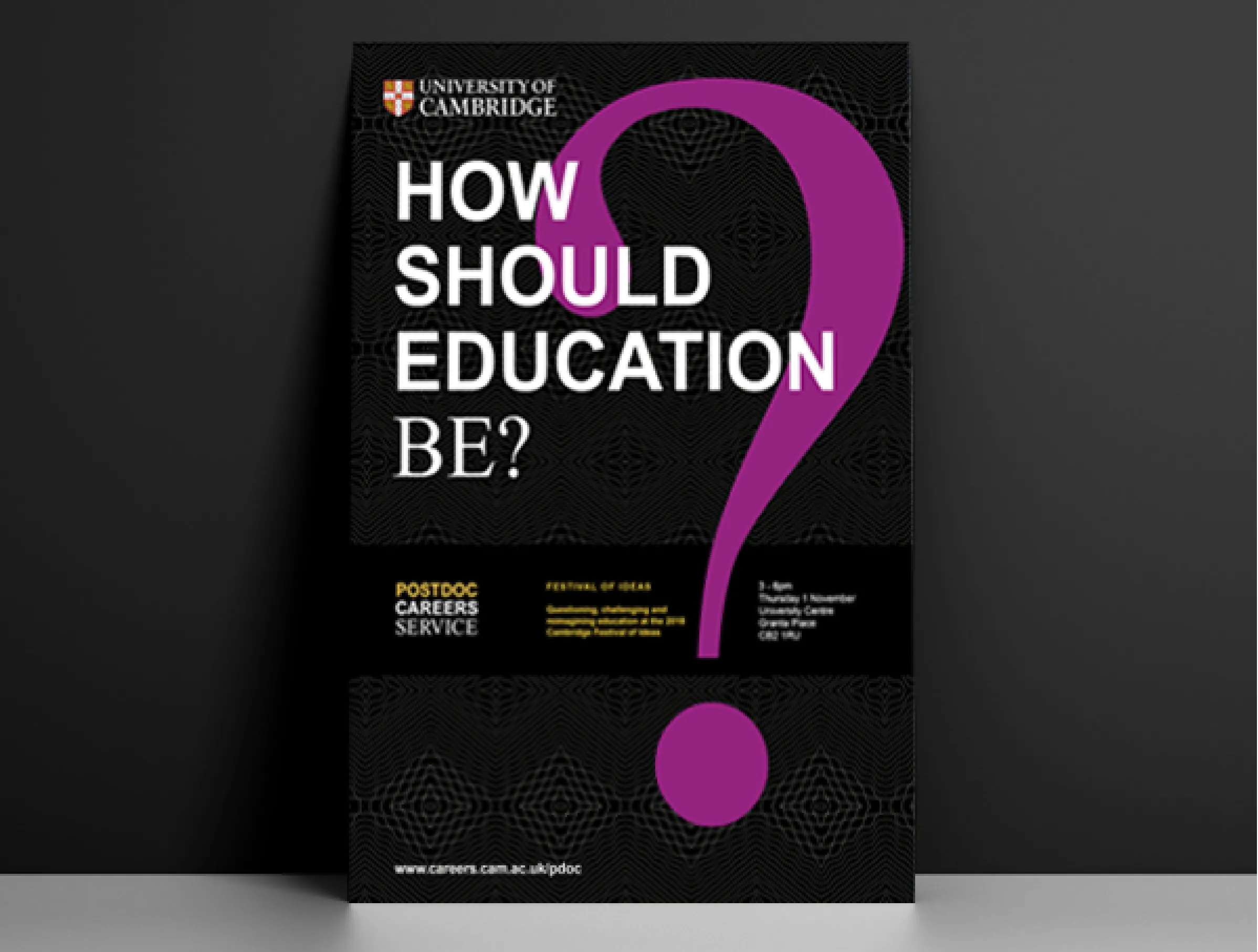 Cambridge postdoc Careers Service brand on collateral: How should education be?