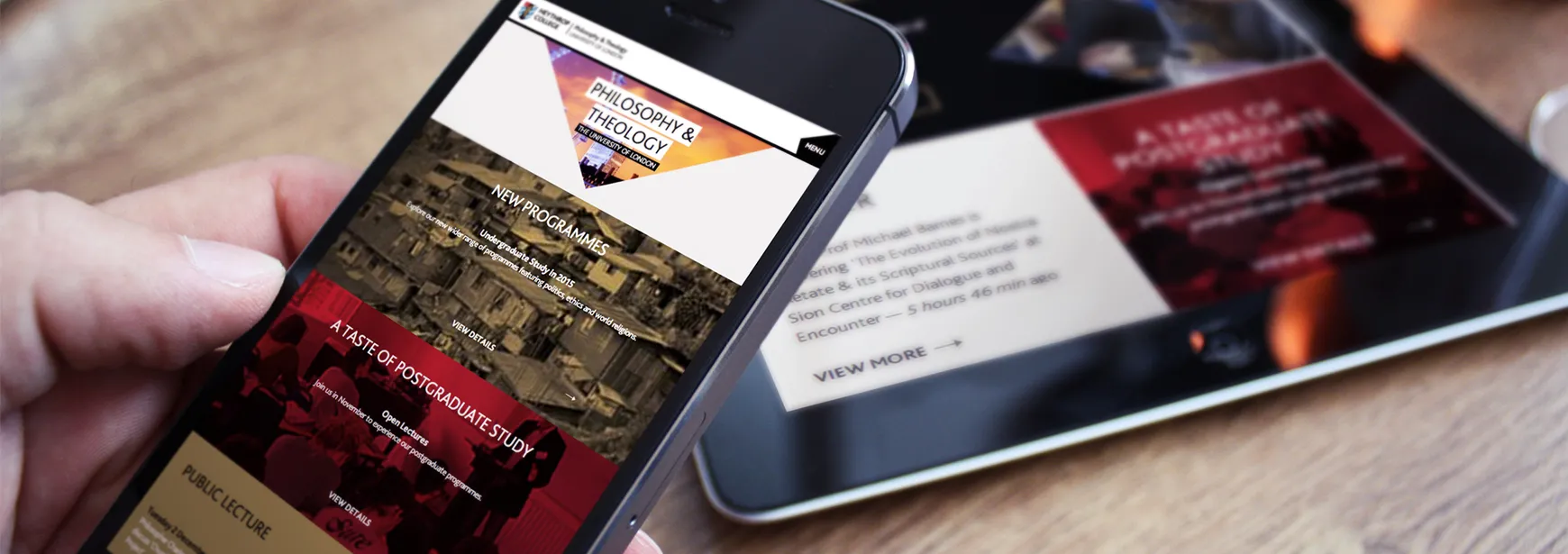 HHeyThrop College University website on digital devices