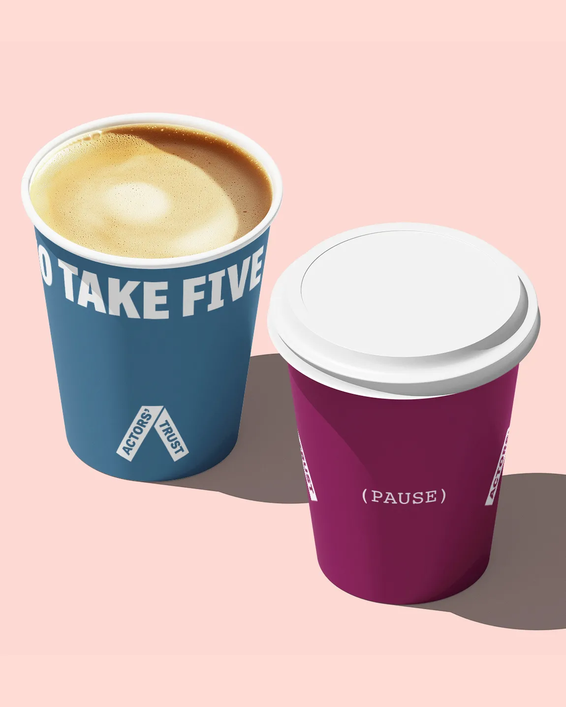 Actors Trust, coffee cup design, take five
