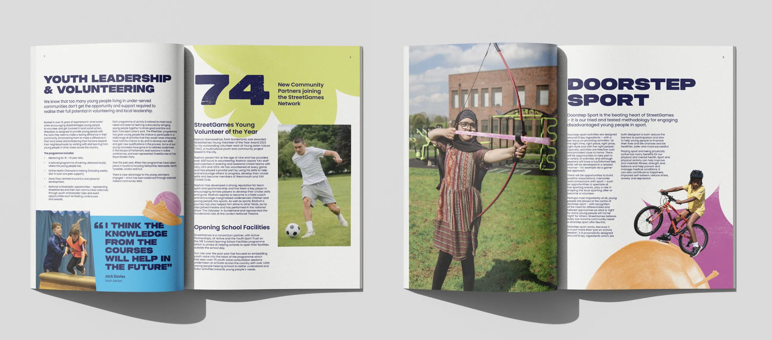 Editorial of their annual reviews showing two spreads