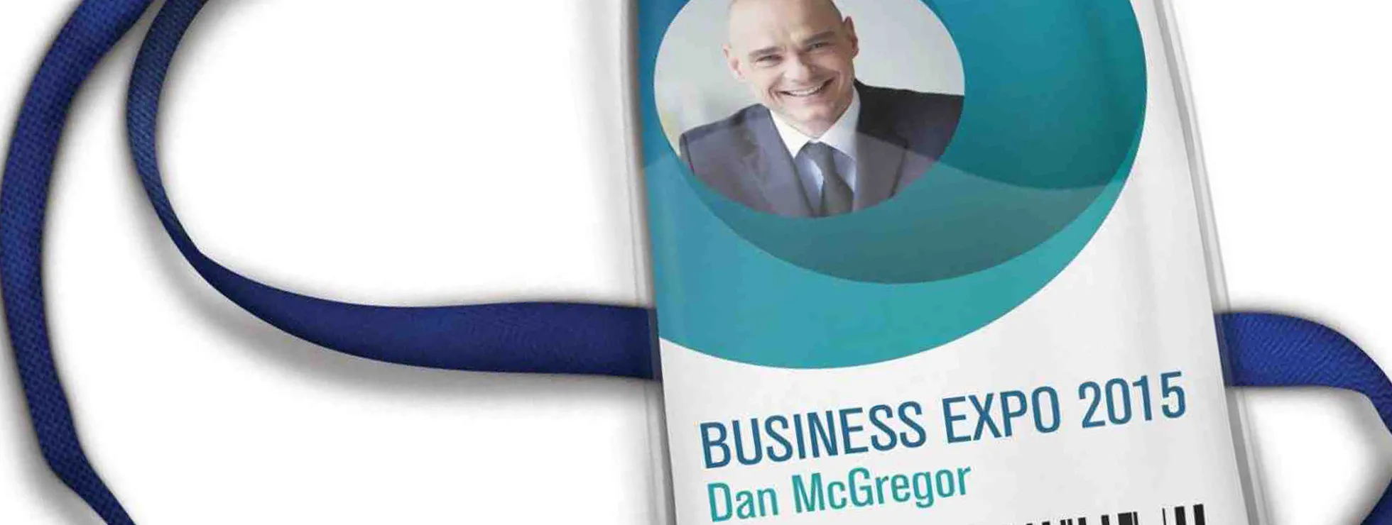 Lanyard showing the fictional 'Dan McGregor'